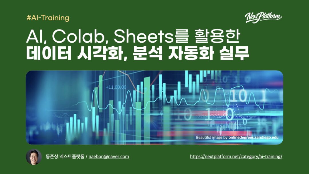 Practical Data Visualization and Analytics Automation Using AI, Colab, and Sheets -postcover by NextPlatform