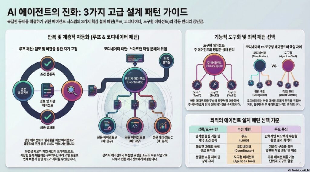 Advanced AI Agents design patterns - infographic by NextPlatform