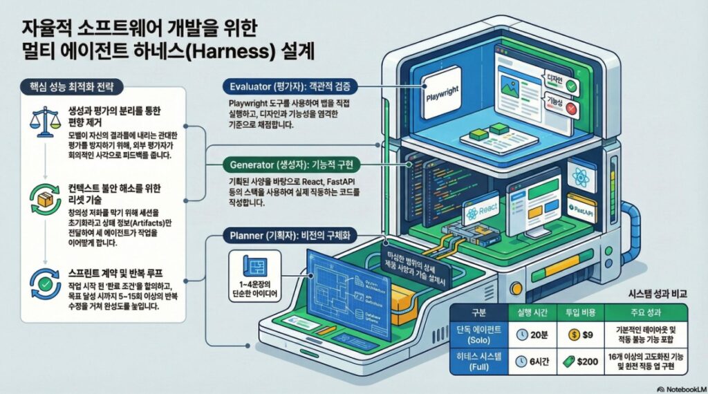 Anthropic Harness Design Multi Agent based Long running App -infographic by NextPlatform