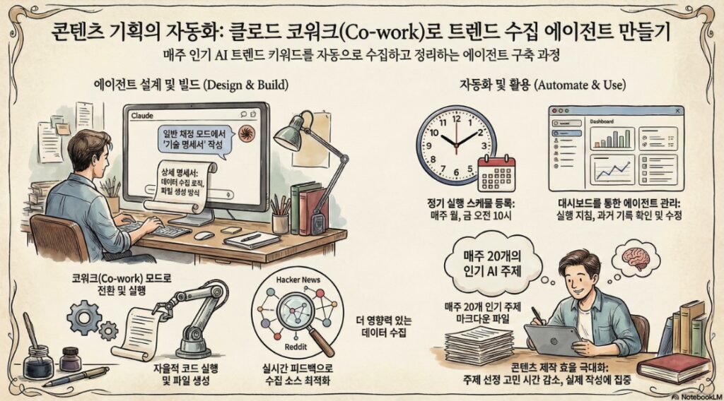 Claude Cowork Handson P1 Build Trend Keywords Agent -infographic by NextPlatform