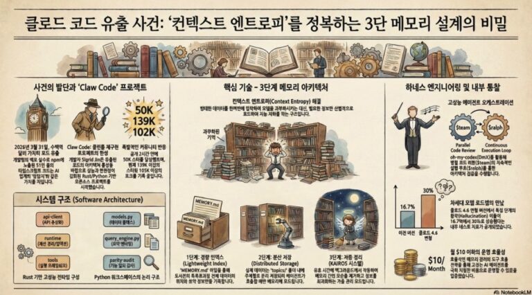 Claude Code 소스 코드에 드러난 통찰: 컨텍스트 엔트로피 문제 해결을 위한 3단 메모리 아키텍처 – nextplatform
